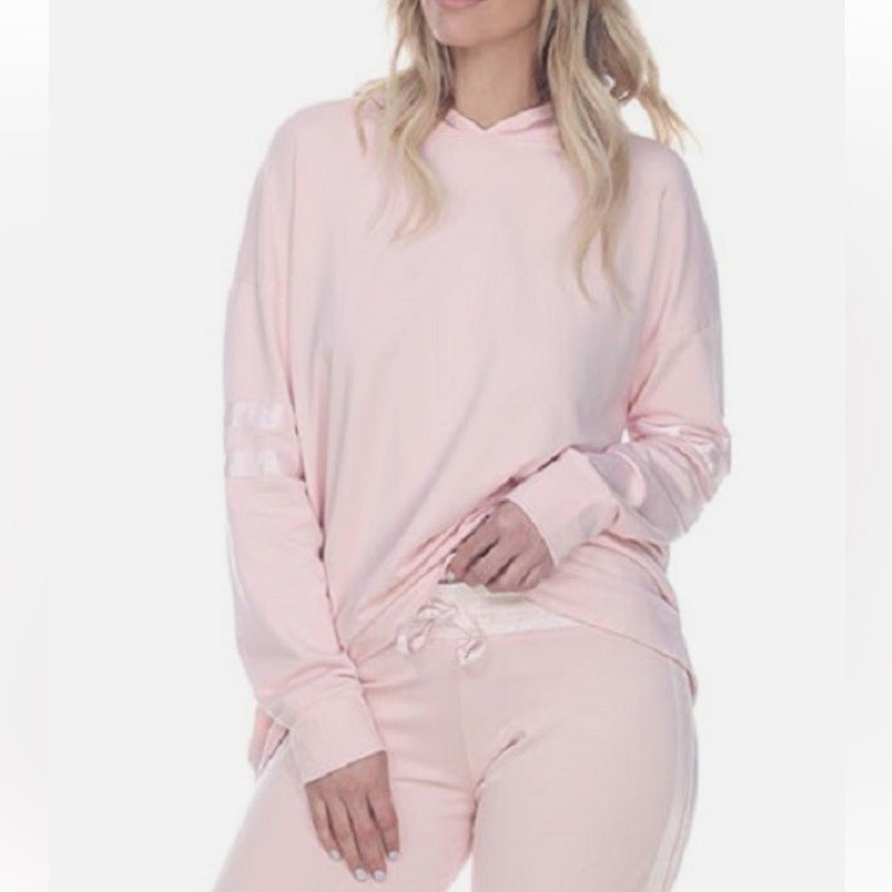 PJ Harlow Destiny Hooded Sweatshirt With Satin Trim - Picture 1 of 3